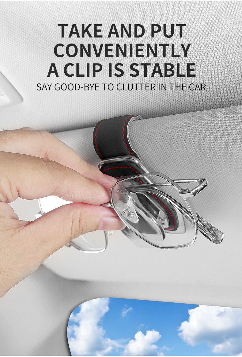 Car suede glasses clip universal hardware car inner glasses clip ticket clip export popular products multi-color