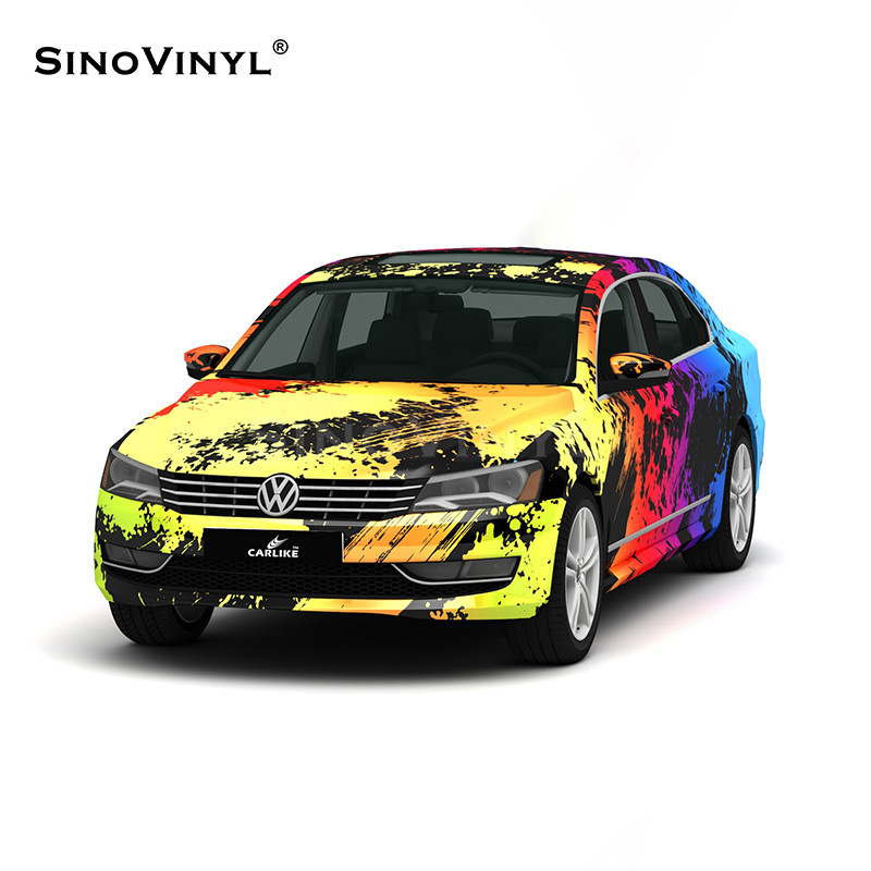 Gradiente blanco y negro pegatinas del cuerpo del coche pintura de aerosol de color completo coche cambio de color Kalek salpicaduras de tinta pintura de la carrocería del coche que cambia de color