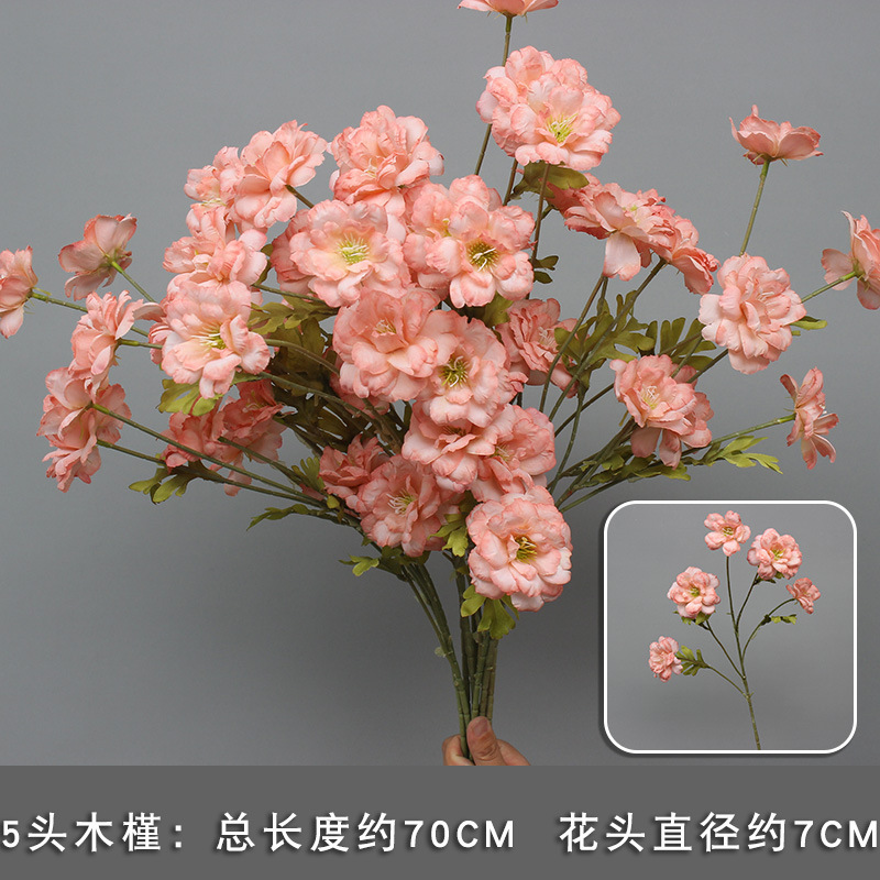 10 flores rosadas bodas flores de seda decoración floral flores falsas hortenida Wenxin Road Artes florales otros