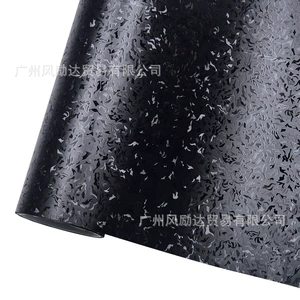 Pet Parlaq Döyülmüş Alov Naxışlı Karbon Fiber Mat Daxili Trim, Qara Güzgü Filmi