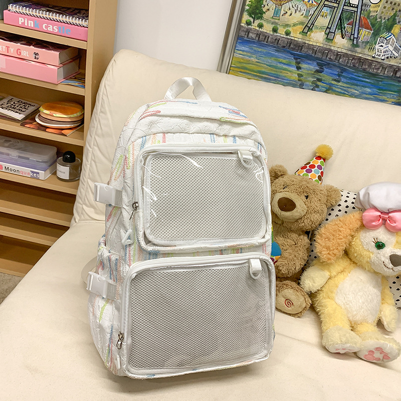 En la nueva mochila femenina 2025, la nueva chica tiene una gran capacidad de dibujos animados, estudiantes de secundaria, mochilas llenas de bolsos portátiles.