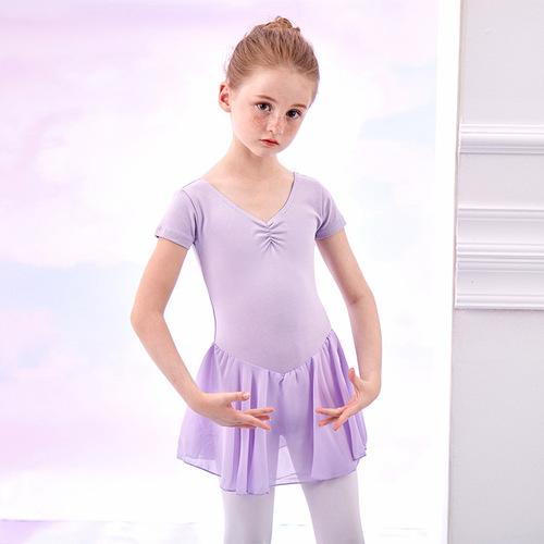 Children's dance clothing, girls' practice clothing, short-sleeved princess gauze skirt, Chinese dance ballet performance clothing, children's dance clothing