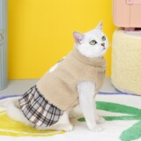 Одежда для домашних животных кошачья одежда кошка хлопковое жилет маленькая голубая одежда для кошек осень и зимний стиль 23 белый медведь хлопковая юбка