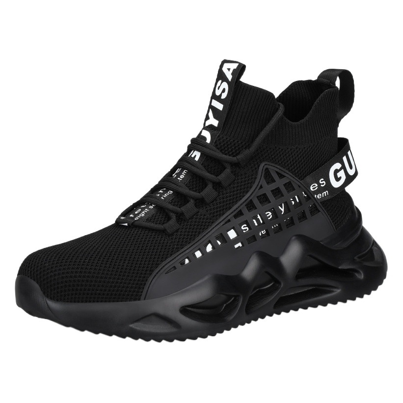 Zapatos de seguridad de caña alta para hombre, transfronterizos, cómodos para todas las estaciones, anti-aplastamiento, anti-pinchazos, con puntera de acero, zapatos de trabajo de seguridad, zapatos de trabajo de protección.
