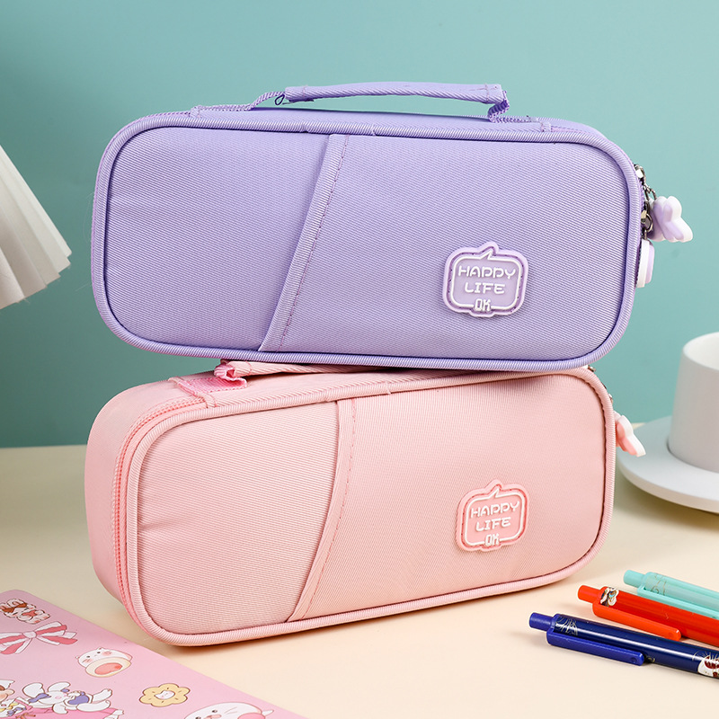 Comercio exterior transfronterizo simple caja de papelería Portátil Bolsa de lápiz caso de lápiz de gran capacidad caja de lápiz cuadrado