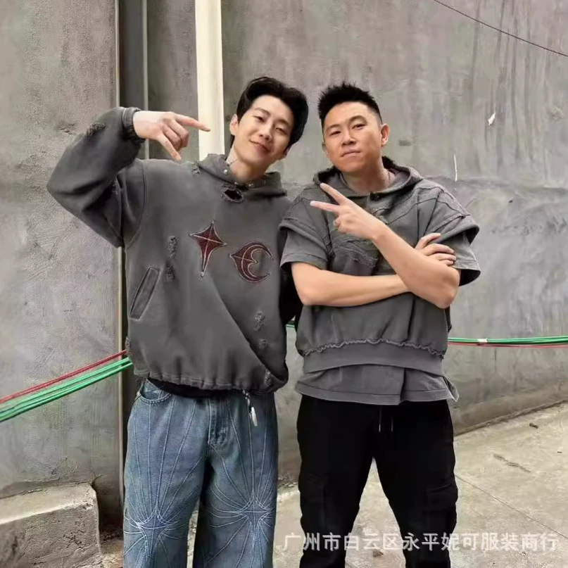 Джинсы Thug Club Park Zhaofan Tongjie вышитая сеть паука, мужские негабаритные свободные джинсы