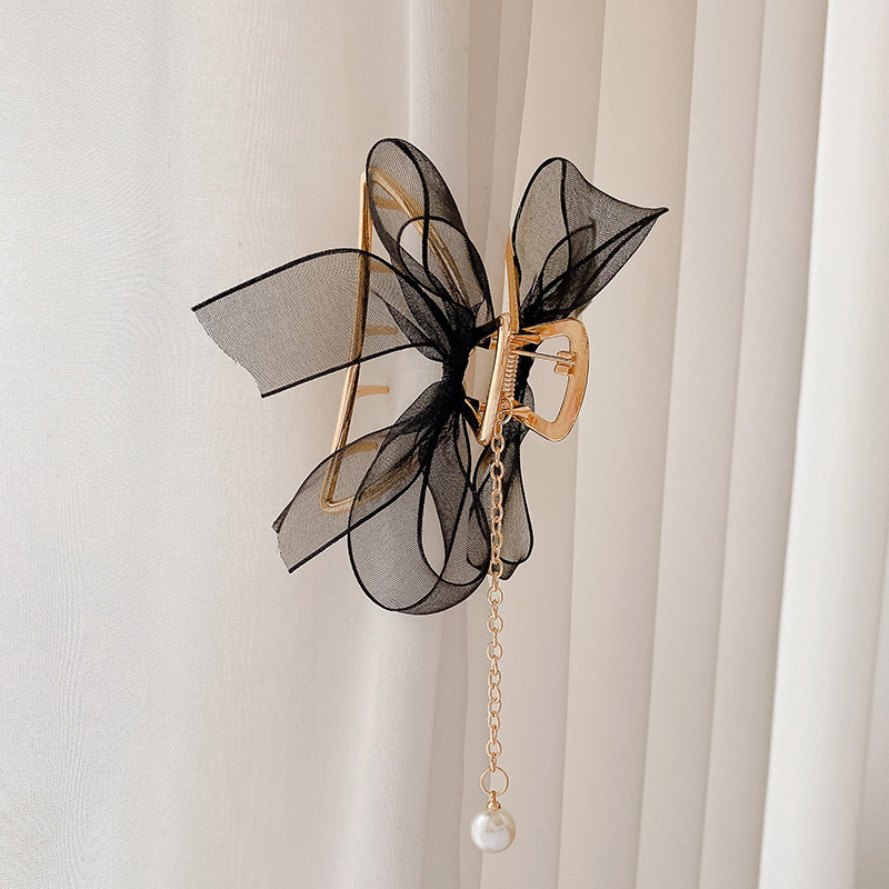 Pinza de cabello metálica coreana de alta sujeción con diseño retro