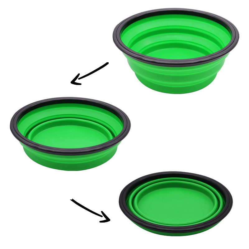 Mascota de silicona plegable tazón de fuente de agua para mascotas perro portátil perro tazón de fuente de agua potable gato tazón de fuente al por mayor