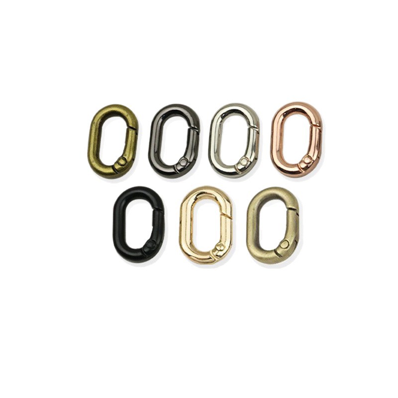 4 puntos de material de aleación de zinc denier anillo de resorte diámetro interior 13mm oval hardware accesorios de equipaje correa de hombro hebilla