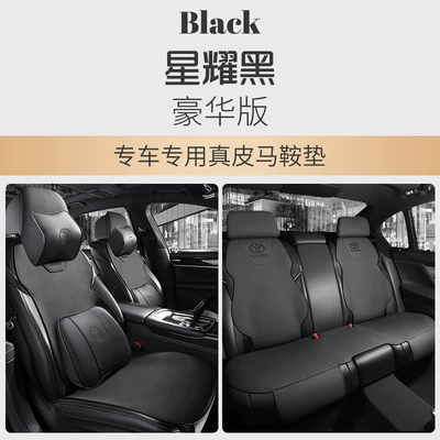Rav4 Seat Covers, Frontlander, Corolla, Modelə uyğun (Original) oturacaq örtükləri - genuine-leather-customized-classic-black-5-seater-luxury-version-toyota-custom-car-genuine-leather-saddle-pad