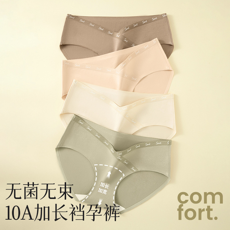 Ropa interior de algodón para mujeres embarazadas entrepierna antibacteriana entrepierna larga