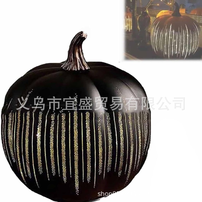 跨境万圣节Twinkle Light Pumpkins闪闪发光的南瓜灯南瓜装饰树脂|undefined
