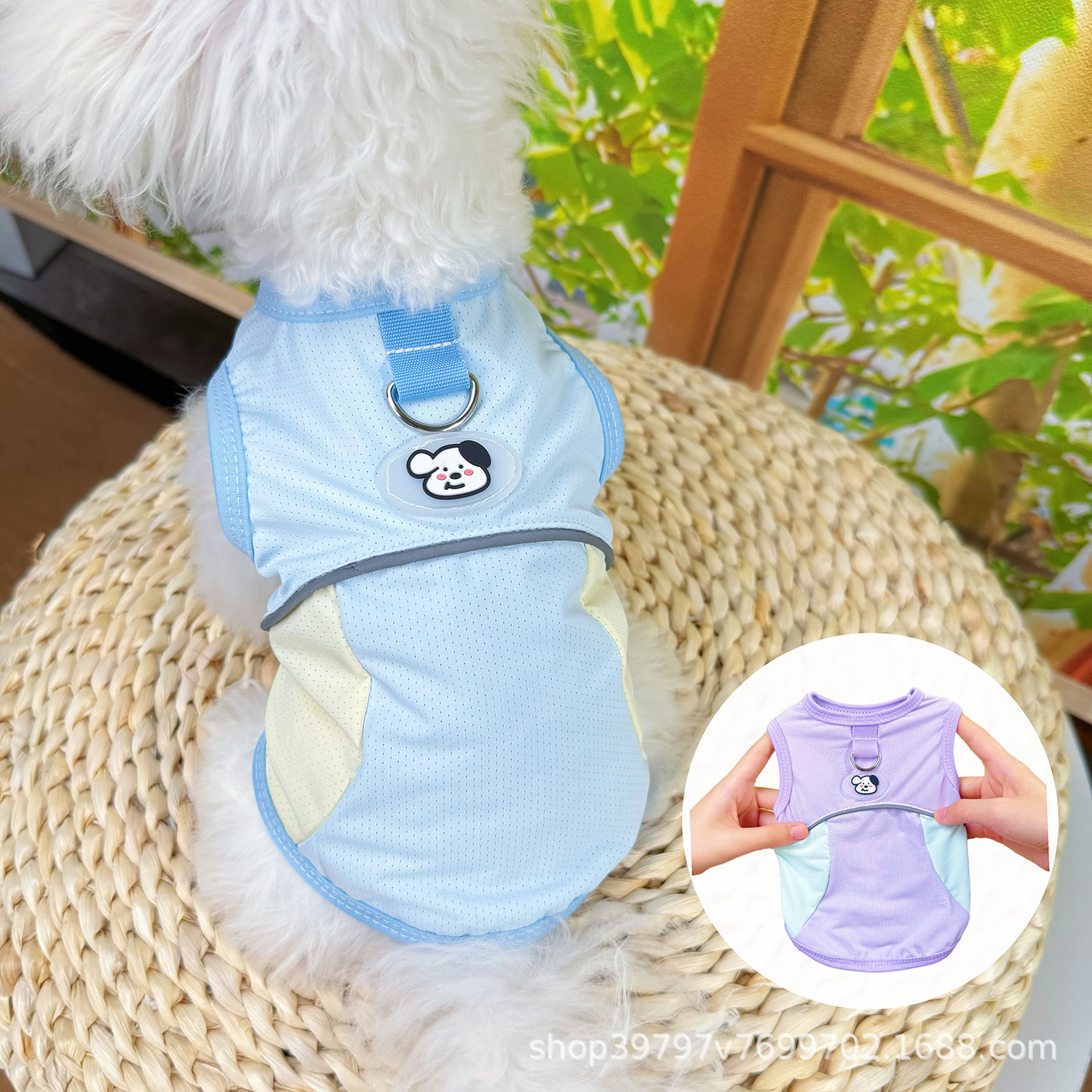 여름 개 옷 얼음 실크 시원한 조끼 고양이 멋진 옷 애완 동물 옷 시원한 태양 보호 의류 도매