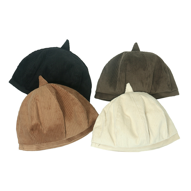 Béret en velours côtelé pour femmes en automne et en hiver, nouvelle casquette de journal de peintre britannique chaude et polyvalente pour enfants,_voghion.com