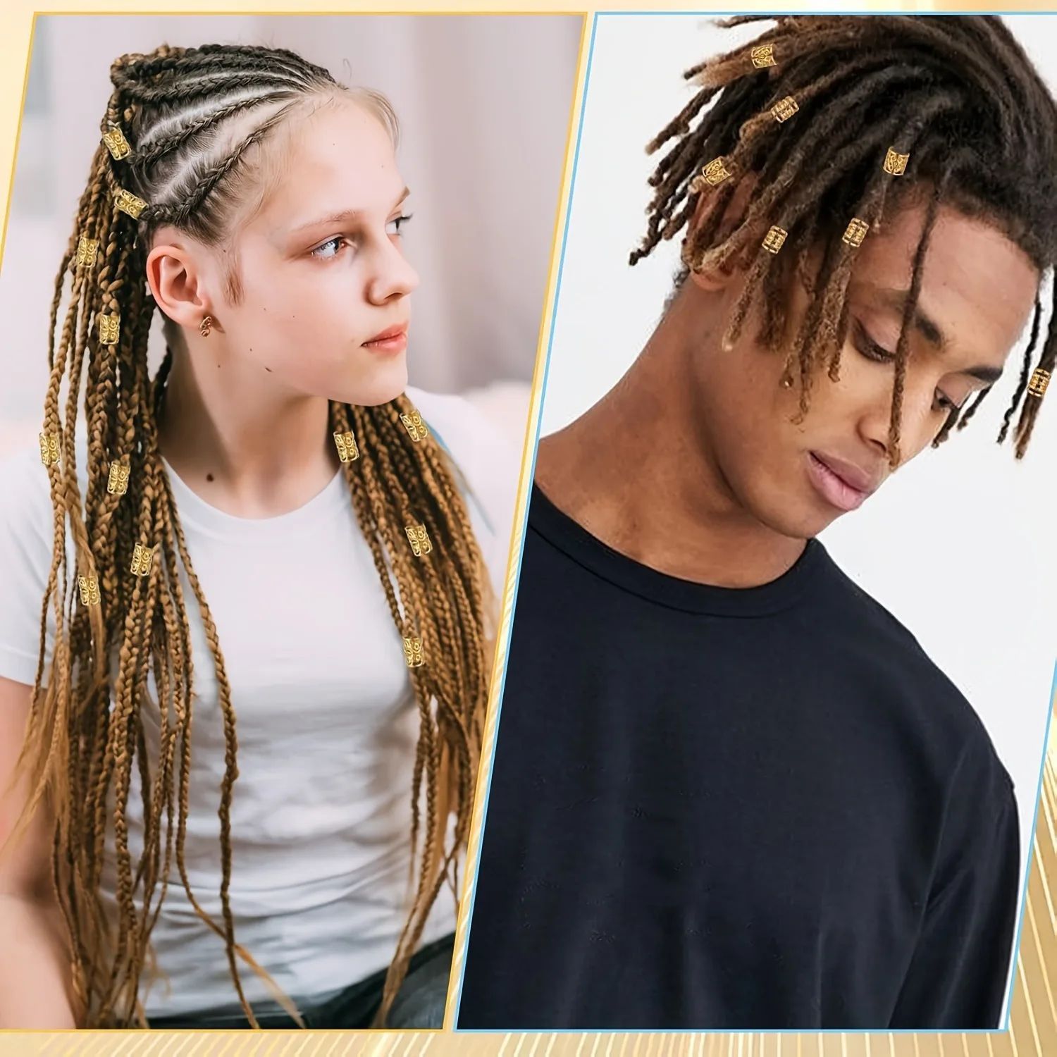 280 piezas de Amazon Trenza Accesorios para el cabello Accesorios para rastas de cabello Anillo para trenzas Tejido con cuentas Hombros de puños de bricolaje transfronterizos