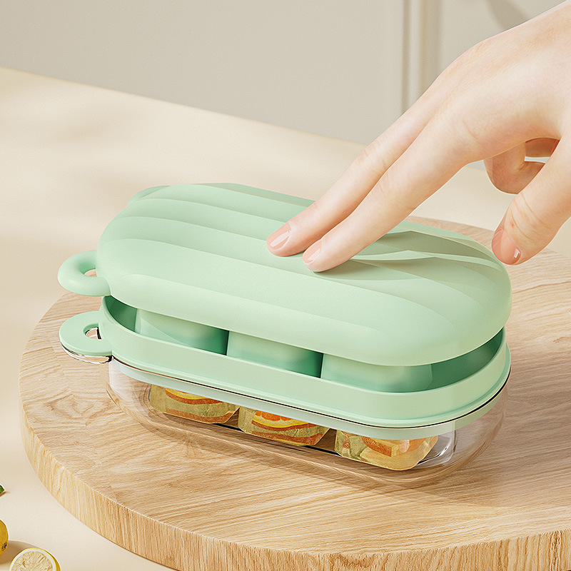 Molde de Hielo Tipo Presión de Plástico PP con Tapa para Refrigerador Doméstico