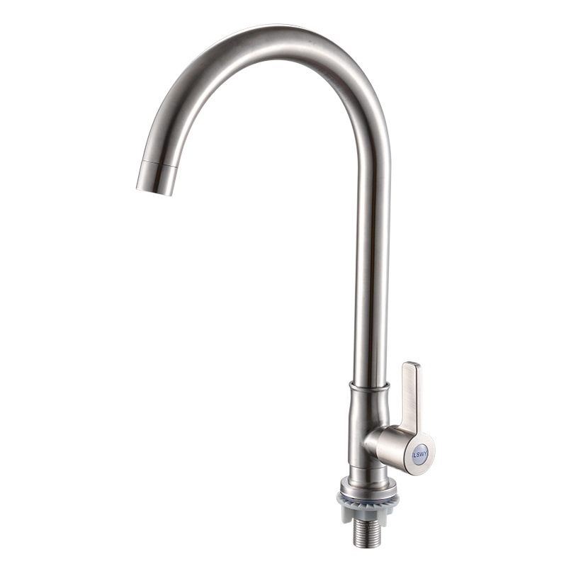 Kitchen single cold faucet single tube cold water 304 stainless steel dish basin sink ball faucet bathroom wholesale