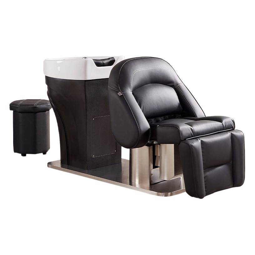 Peluquería champú cama salón de pelo de cerámica cuenca profunda cama de champú salón de pelo medio acostado cama de Lavado especial salón de belleza