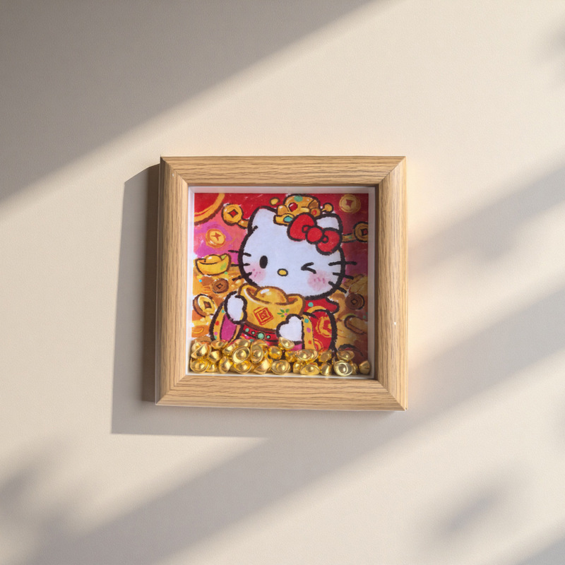 HelloKitty cartoon wooden picture frame tabletop decoration for children's room HelloKitty cartoon wooden picture frame tabletop decoration for children's room