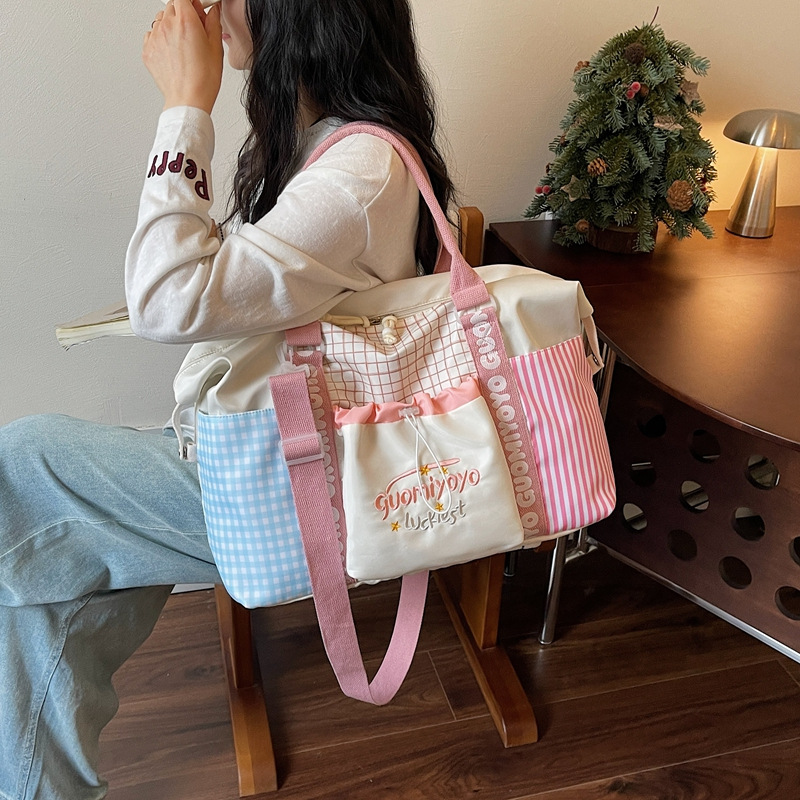 Bolso de Viaje Portátil para Mujer de Nylon Ultraligero para Gimnasio