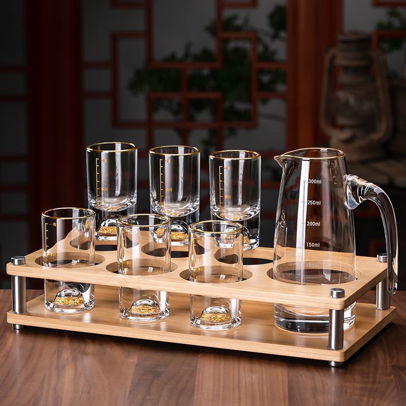 금박 + 6개들이 0.05kg컵 + 300ml 금테 와인 디스펜서 + 스탠드 -