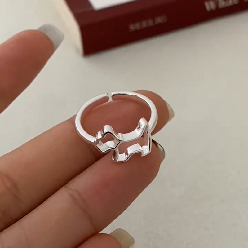 Xiaohongshu 新製品 S925 スターリングシルバーリング女性の夏インスタイルハイエンドニッチライト高級非退色シルバージュエリー|undefined