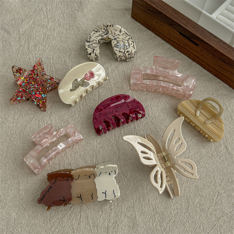 Tulip For Women Cute Puppy Shark High-end Small Claw Internet Celebrity Ins Style Back Of Head Clip Hair Accessory_voghion.com