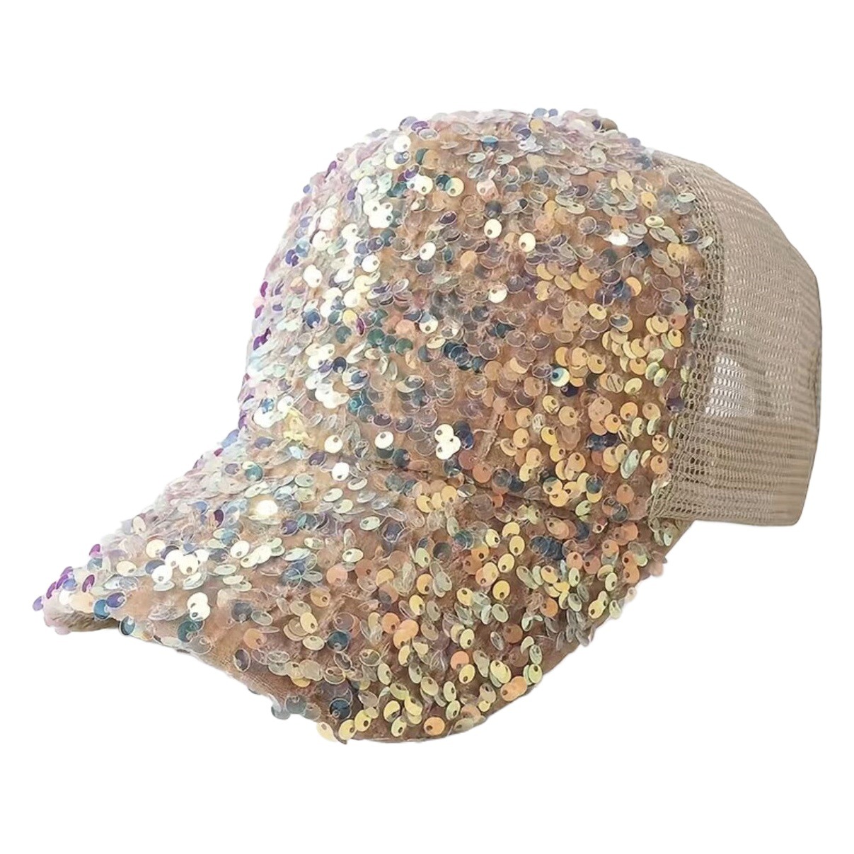 Nueva mujer coreana gorra de béisbol de sequillas gorra de malla transpirable primavera y verano gorra de boca de pato para adultos gorra brillante gorra de bisel grande