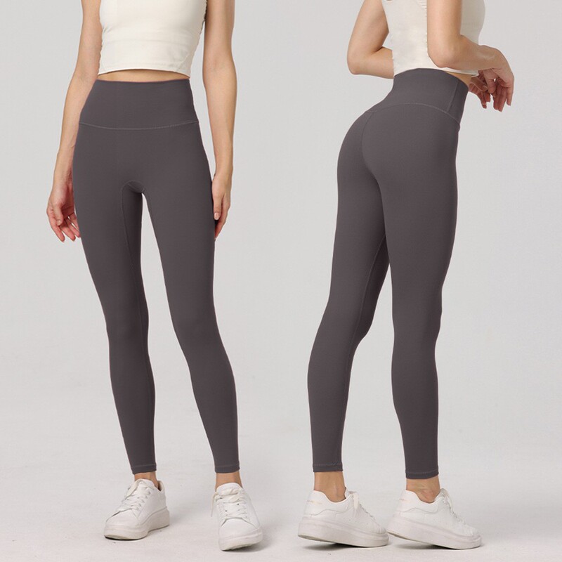 High-Waisted Peach Butt Lifting Seamless Brushed Fleece Spring/Summer Nine-Point Tight-Fitting Leggings Women's Yoga Pants High Elasticity Quick-Dry