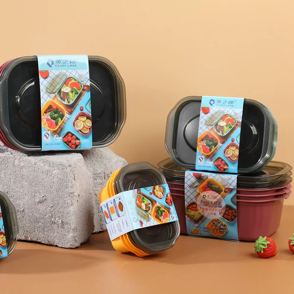 Plastic crisper microwave lunch box vegetable and fruit storage box takeaway lunch box wholesale plastic box suit