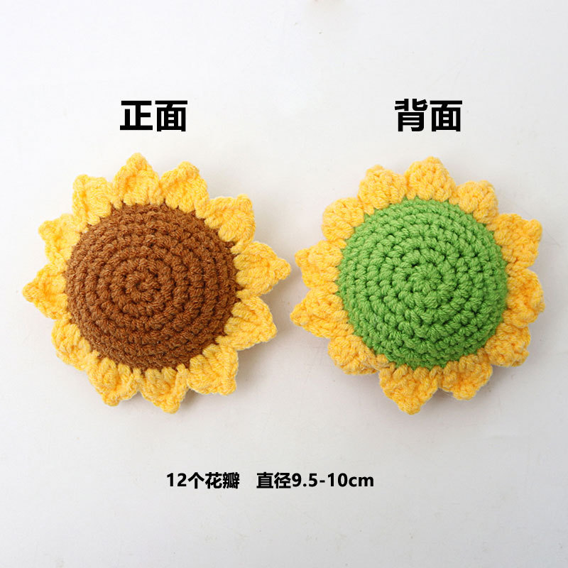 Flor de girasoles de imitación tejida a mano productos terminados de lana de flor inmortales tejidos creativos flores regalos del día del maestro mayorista image 10