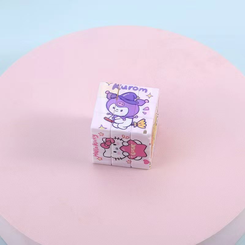 卡通可爱三丽鸥益智开发大脑三阶魔方学生钥匙扣挂件书包挂饰批发|undefined
