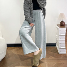 小个子九分气球阔腿裤女加绒春秋冬季2025新款灰色今年流行梧桐裤