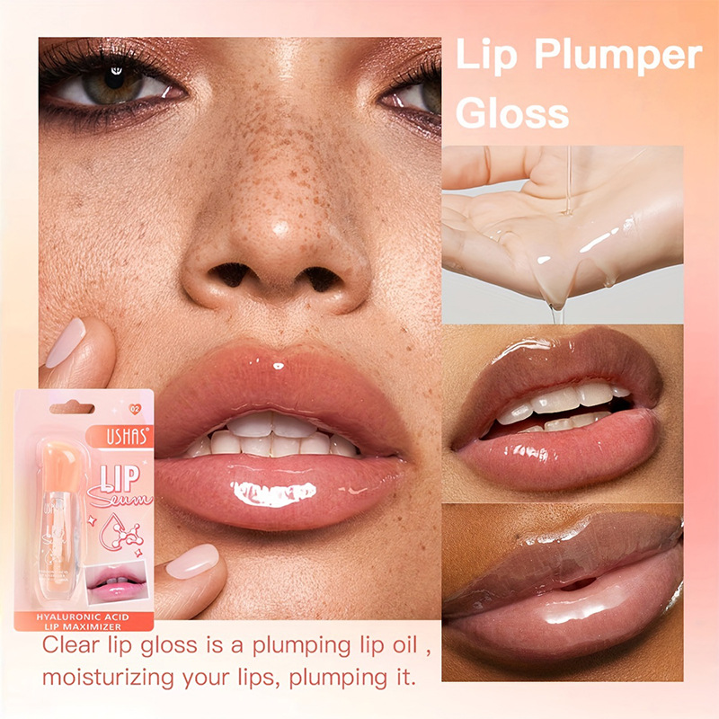 USHAS Europa y América Punto transfronterizo Venta caliente Brillo de labios Hidratante de alto brillo Labios Hidratantes UC013F