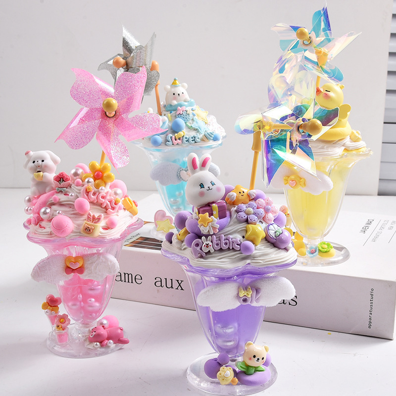 Windmill Ice Cream Simulation Cream Dessert Cup Children's DIY Crystal Juice Cup Cake Dessert Making Windmill Ice Cream Simulation Cream Dessert Cup Children's DIY Crystal Juice Cup Cake Dessert Making