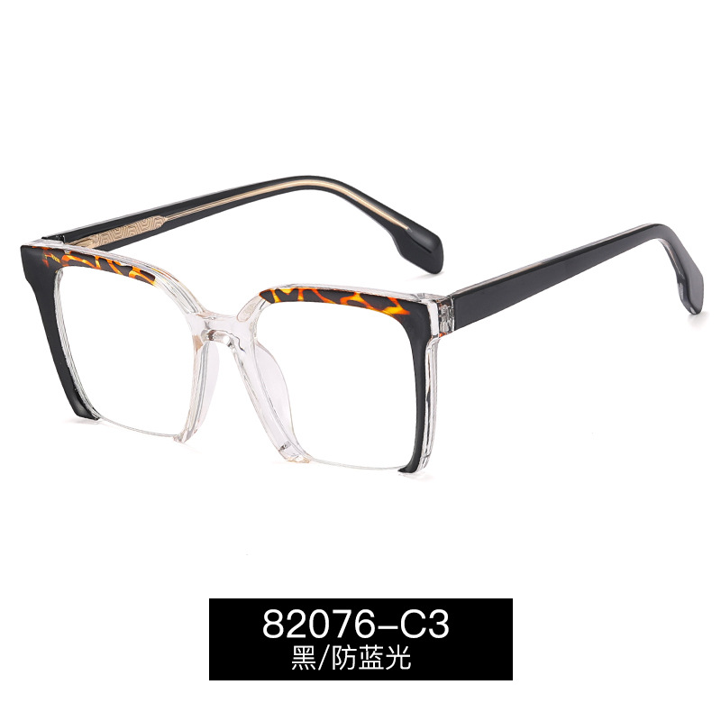 82076 nuevo anti-azul gafas de luz mujer CP insertar pierna moda retro Placa de color gafas lisas puede ser equipado con gafas de miopía