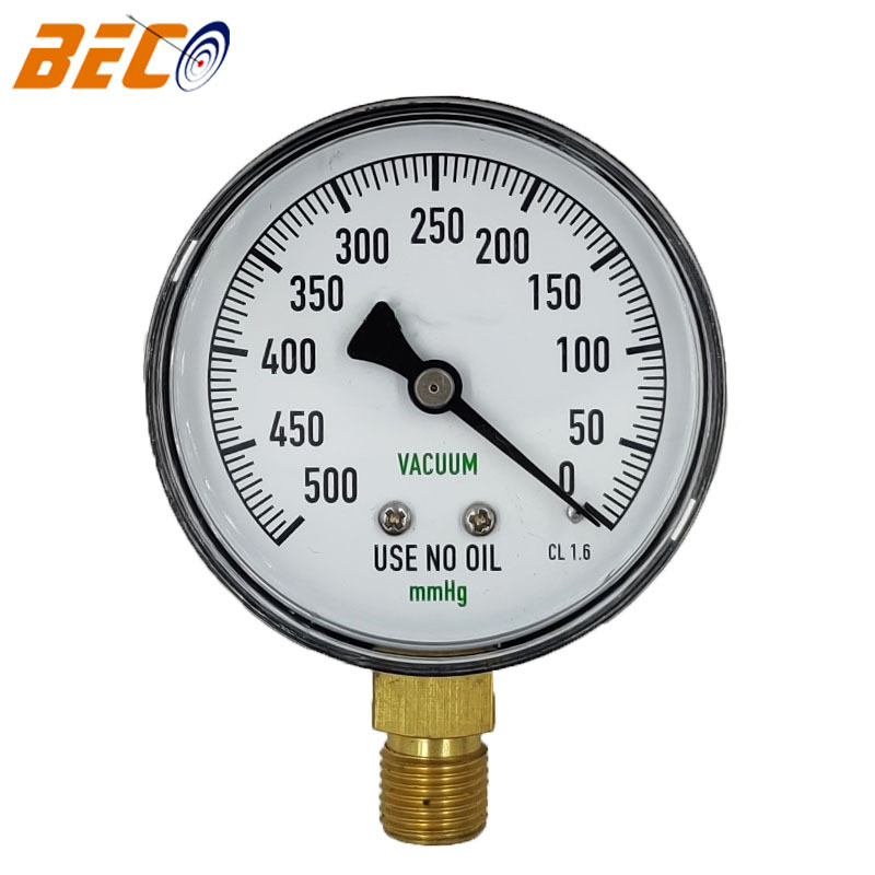 厂家直销 60mm膜盒压力表-500mmhg径向安装真空负压压力表