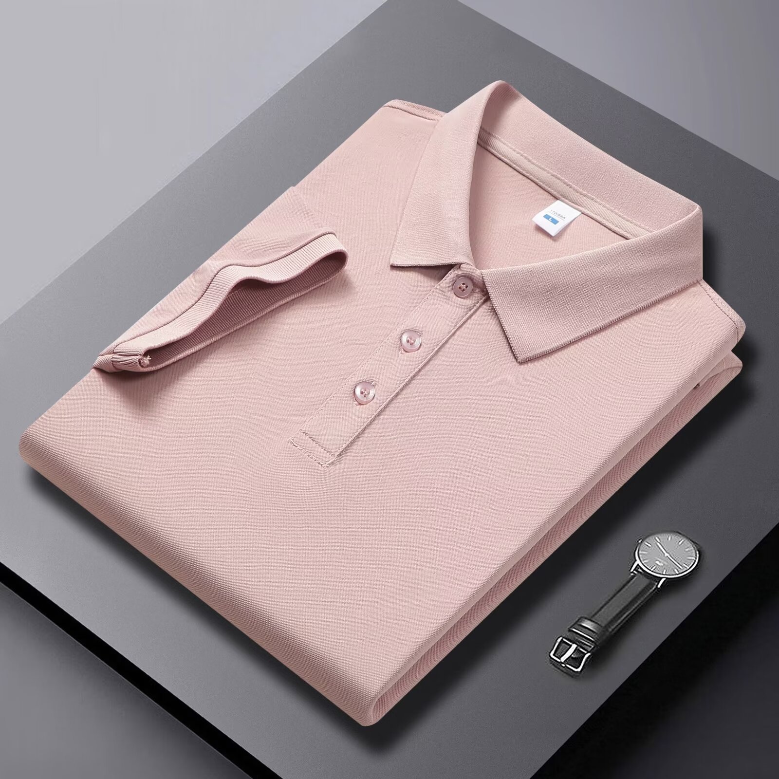 Summer Explosions Cool Breathable Entry Luxury Fragrance Fine Imitation Cotton Solid Color Lapel Live Explosions Polo Shirt Short-sleeved T-shirt