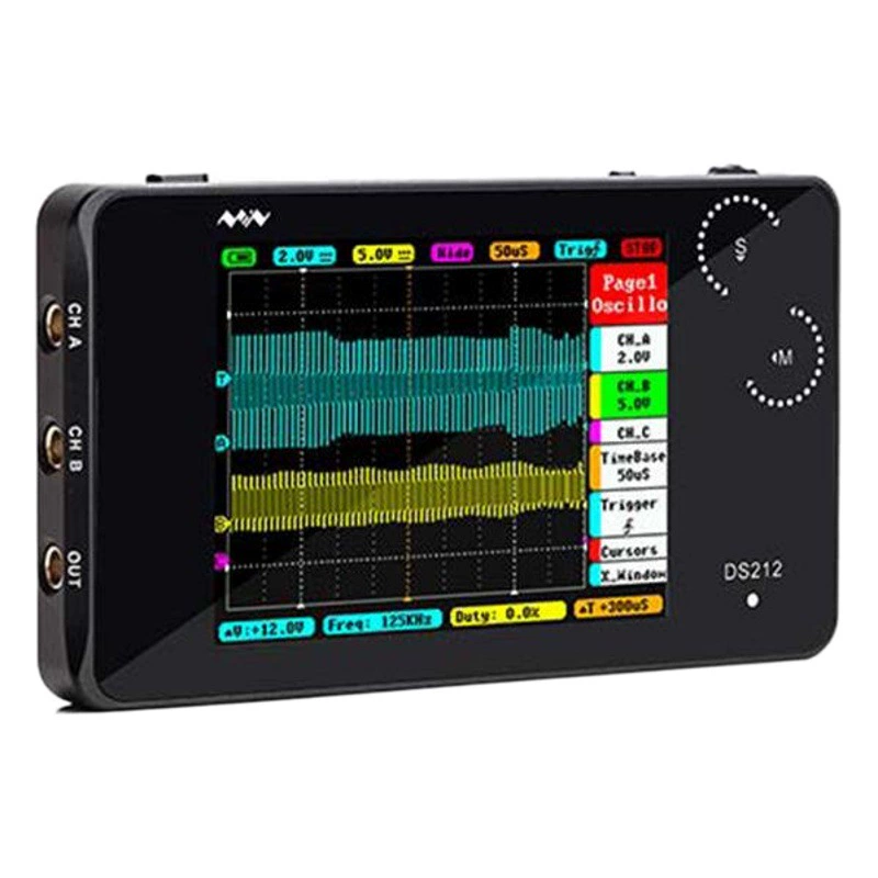 Цифровой запоминающий осциллограф DS212 портативный мини портативный осциллограф анализ технического обслуживания автомобиля Двухканальный