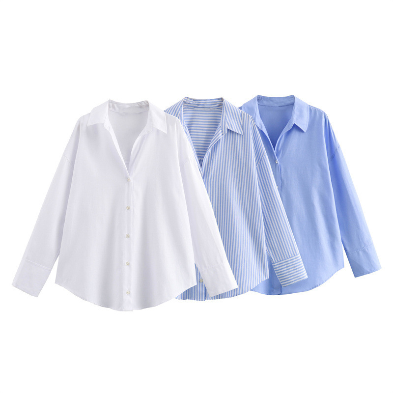Foreign Trade 2024 Summer New Women's Clothing European and American Style Cotton Loose Casual Long Sleeve Oxford Shirt Women's 8855853 Foreign Trade 2024 Summer New Women's Clothing European and American Style Cotton Loose Casual Long Sleeve Oxford Shirt Women's 8855853
