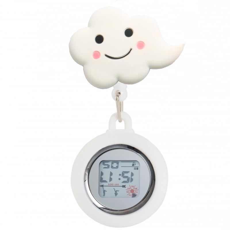 Reloj de enfermera de estiramiento multifuncional luminoso fuerte reloj colgante reloj electrónico digital retráctil de dibujos animados lindo clip cronómetro reloj de bolsillo