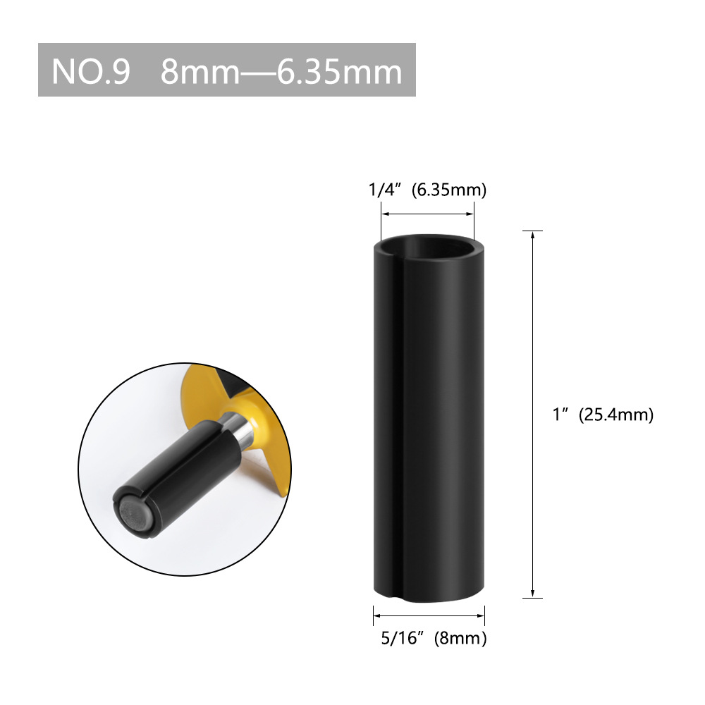 Cortador de fresado clip de conversión máquina de grabado adaptador de máquina de recorte de conversión multi-especificación Chuck carpintería fresado cortador mango de conversión