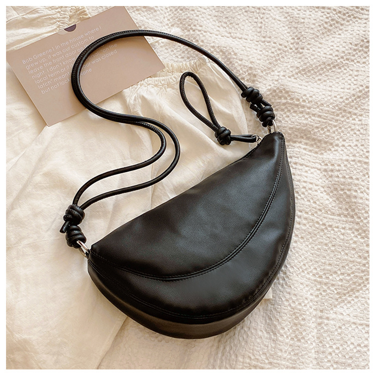 Women's Medium Pu Leather Solid Color Basic Semicircle Zipper Underarm Bag display picture 13