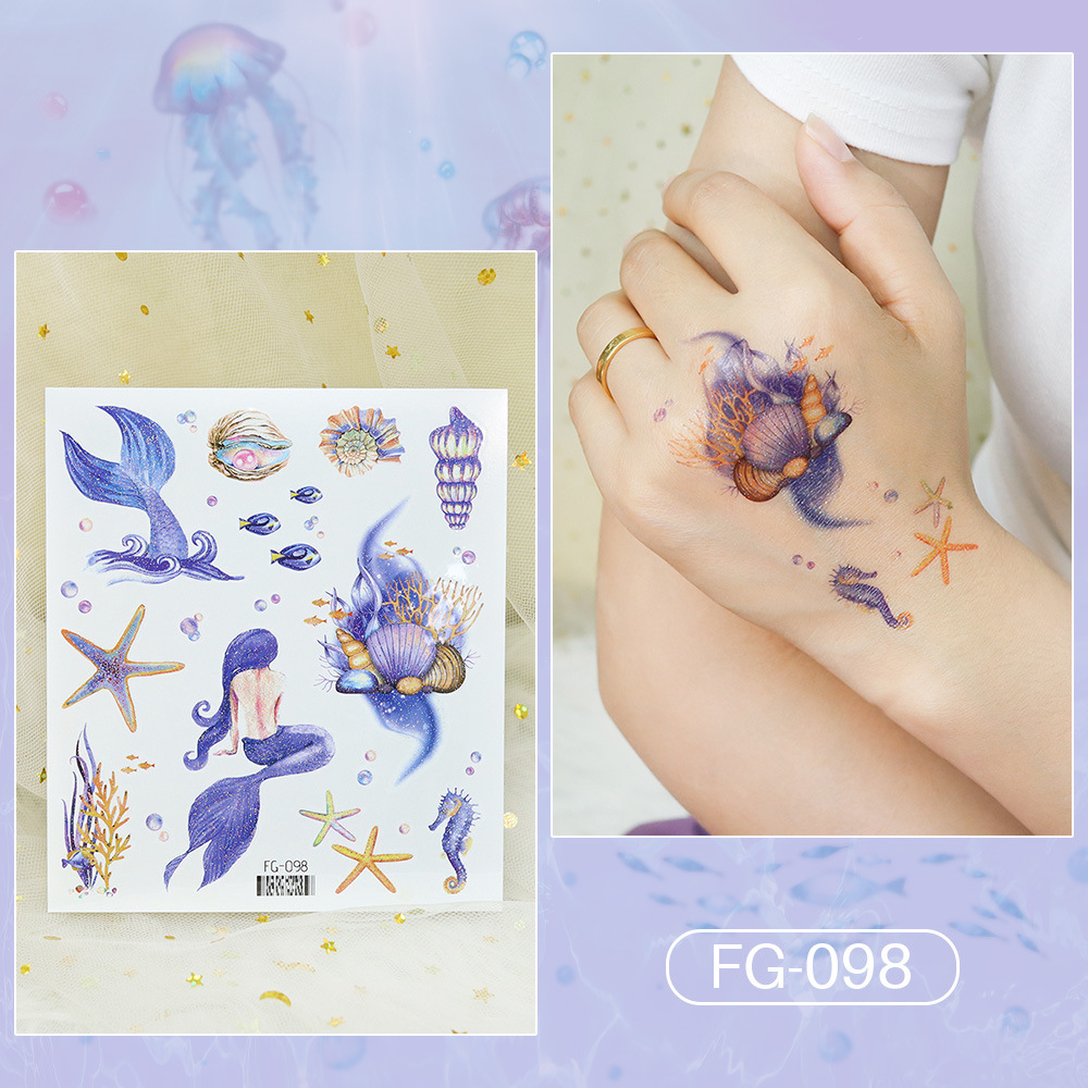 Tatuajes Temporales con Purpurina de Papel de Transferencia de Agua para Cuerpo image 24