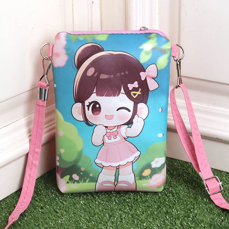 Double pull shoulder bag girl with ball head