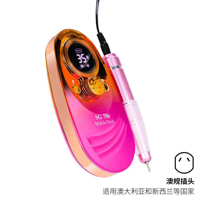 Lijadora de uñas transfronteriza, lijadora de uñas de descarga profesional de alta velocidad, dispositivo de almacenamiento eléctrico, máquina de limpieza de uñas creativa y colorida