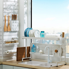 Retractable storage rack above the kitchen sink, dish rack, drain rack, dish rack, countertop multi-functional dish storage rack