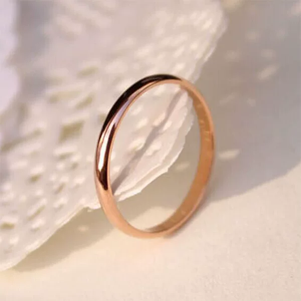 J2-309 Titanium Steel Rose Gold Halo Ring Couple Ring Tail Ring Female Thin Version Ring Index Finger Male Ring Little Finger