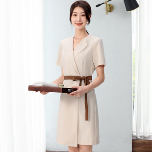 New Classy Beauty Salon Health Center Technician Work Clothes Women's Foot Bath Foot Massage Beautician Nurse Dress