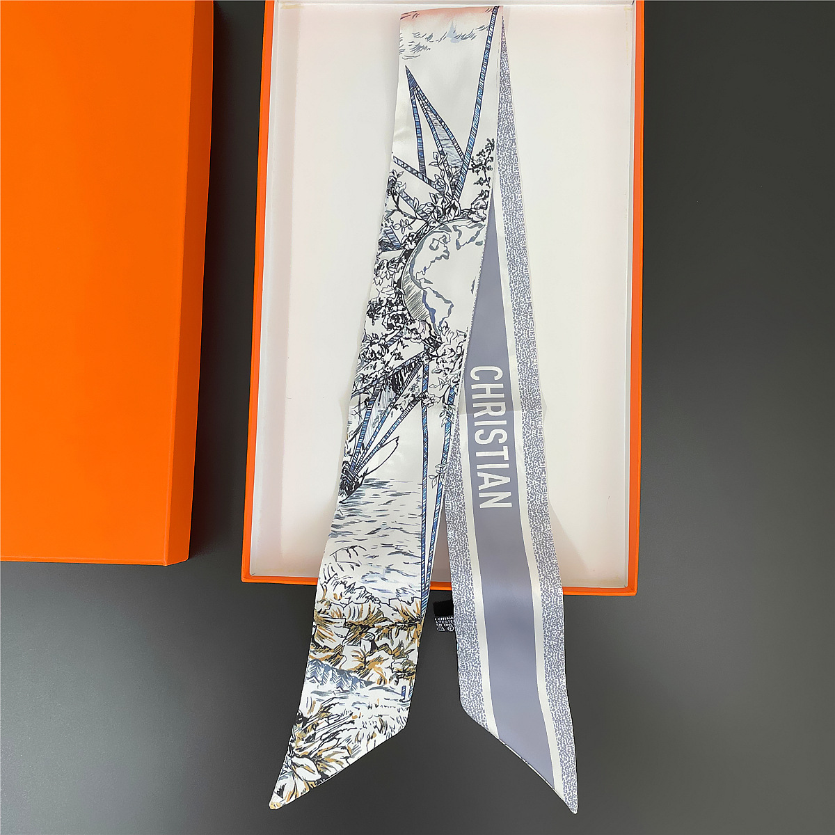 2025 nuevo estilo D bolsa atada bufanda de seda Dai Fei bolsa envuelta asa seda twilly tira larga y estrecha correa correa para el cuello cinta